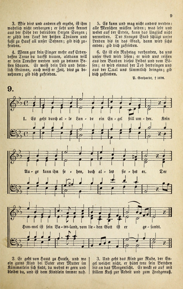 Deutsches Liederbuch: Sammlung von Chorälen und Liedern für Schule und Haus page 9