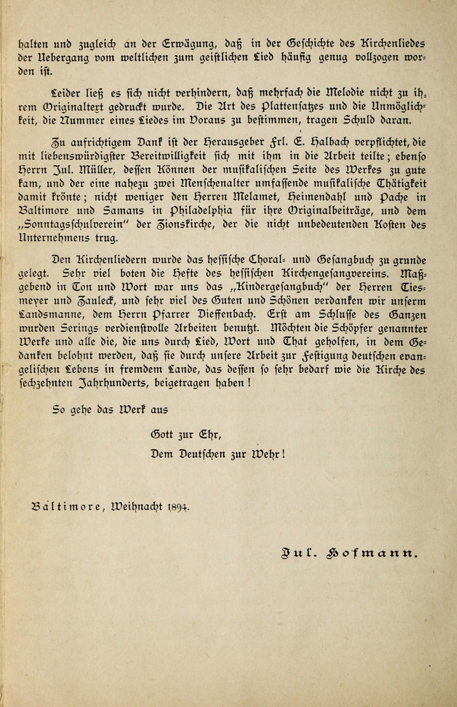 Deutsches Liederbuch: Sammlung von Chorälen und Liedern für Schule und Haus page vii