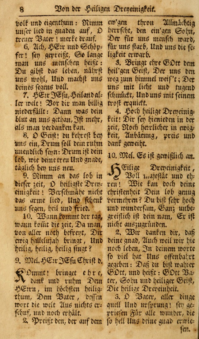 Das Geistliche Saitenspiel: oder, Eine Sammlung auserlesener, erbaulicher, geistreicher Lieder zum Gebrauch aller Gottliebenden Seelen, insonderheit für dei Gemeinen der Evangelischen... (1st Aufl.) page 8