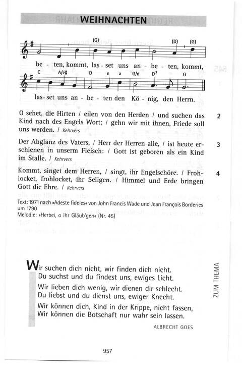Antwort Finden in alten und neuen Liedern, in Worten zum Nachdenken und Beten: evangelisches Gesangbuch (Bayern, Mitteldeutschland, Thüringen) page 922
