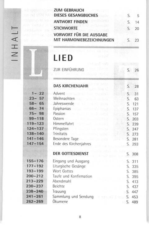 Antwort Finden in alten und neuen Liedern, in Worten zum Nachdenken und Beten: evangelisches Gesangbuch (Bayern, Mitteldeutschland, Thüringen) page viii