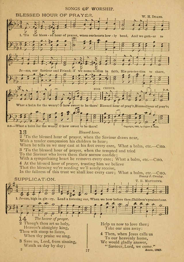 The Epworth Hymnal: containing standard hymns of the Church, songs for the Sunday-School, songs for social services, songs for the home circle, songs for special occasions page 22