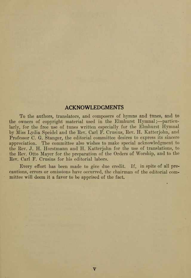 Elmhurst Hymnal: and orders of worship for the Sunday school, young people