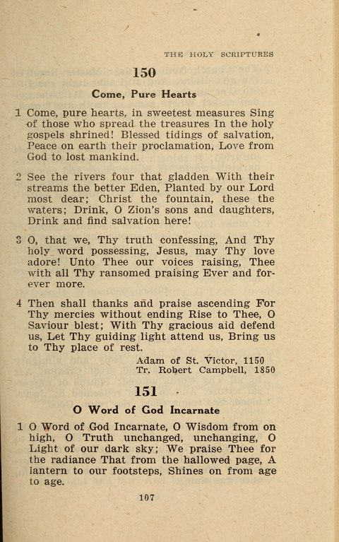 The Evangelical Hymnal. Text edition page 107