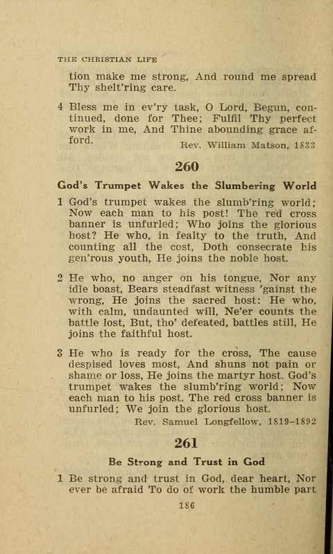 The Evangelical Hymnal. Text edition page 186