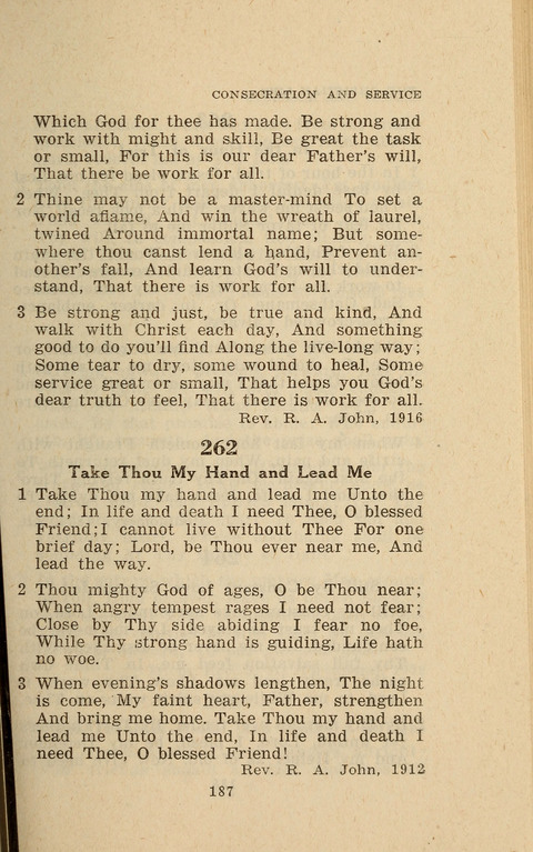 The Evangelical Hymnal. Text edition page 187