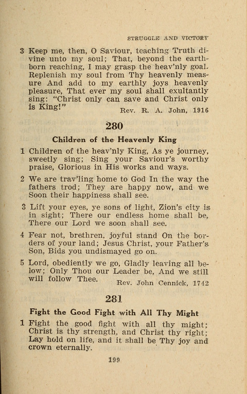 The Evangelical Hymnal. Text edition page 199
