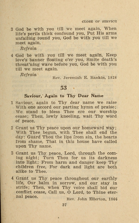 The Evangelical Hymnal. Text edition page 37