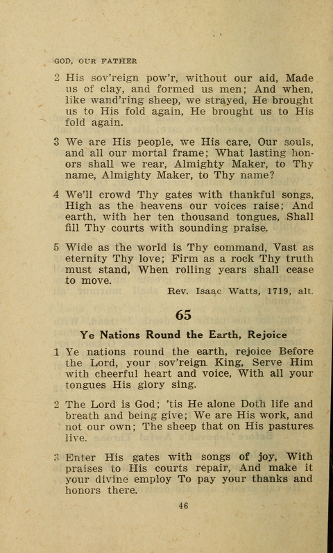 The Evangelical Hymnal. Text edition page 46