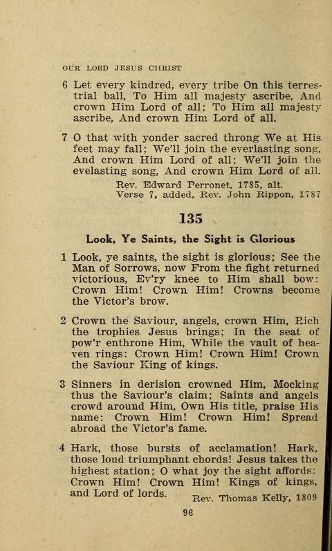 The Evangelical Hymnal. Text edition page 96