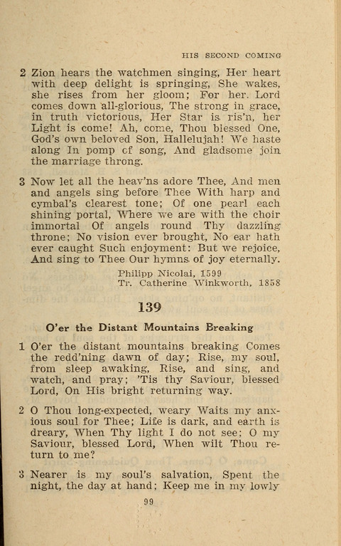 The Evangelical Hymnal. Text edition page 99