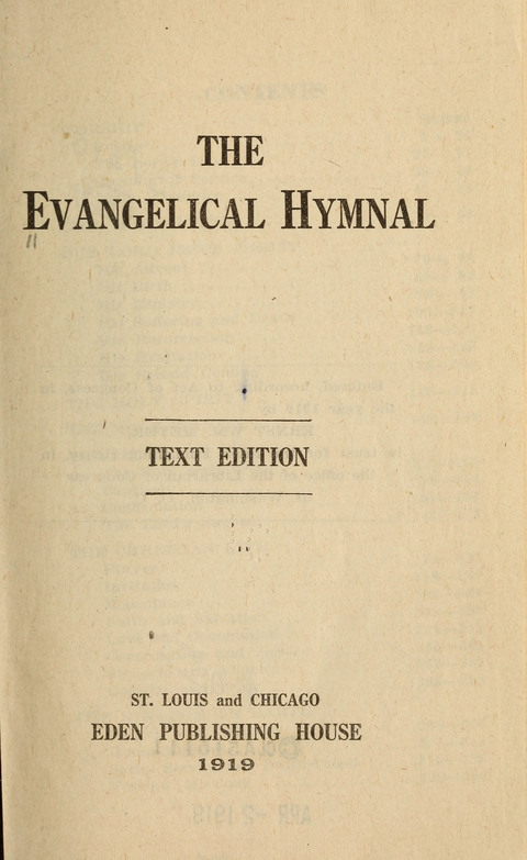The Evangelical Hymnal. Text edition page iv