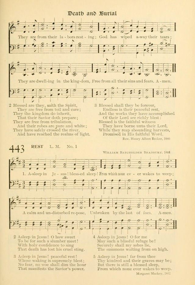 Evangelical Lutheran hymnal: with music page 444