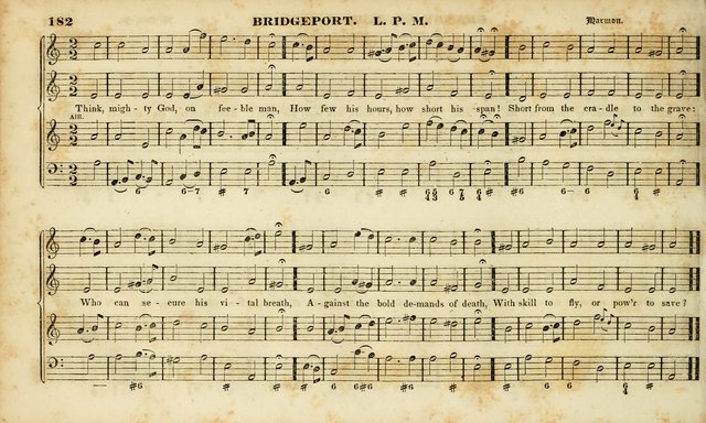 Evangelical Musick: or, The Sacred Minstrel and Sacred Harp United: consisting of a great variety of psalm and hymn tunes, set pieces, anthems, etc. (10th ed) page 182