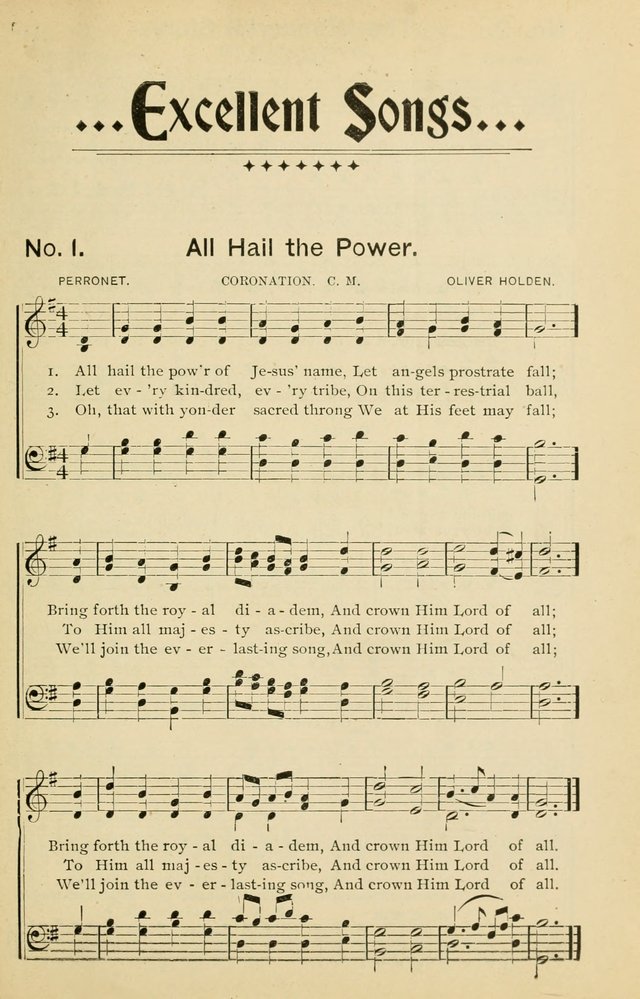 Excellent Songs: for the Church and Sunday School page 1