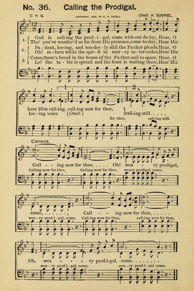 Excellent Songs: for the Church and Sunday School page 36
