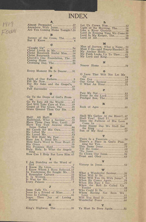 Foundation Hymns: (Revised) page iii