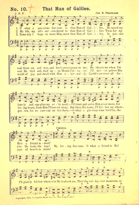 The Gospel Call: a book of revival songs page 10