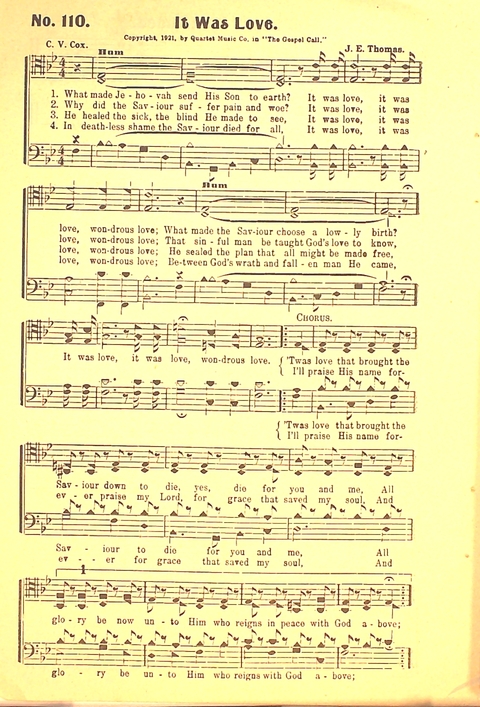 The Gospel Call: a book of revival songs page 112