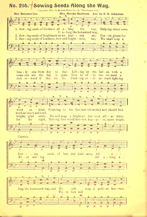 The Gospel Call: a book of revival songs page 206