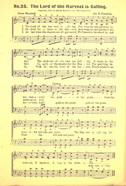 The Gospel Call: a book of revival songs page 25