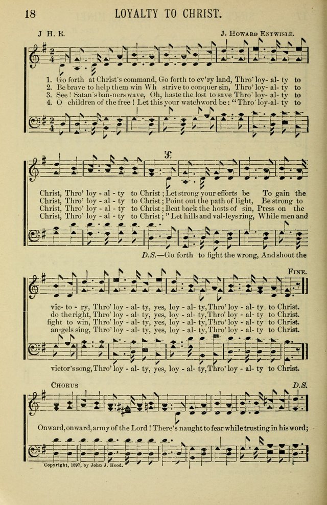Gospel Hosannas: A Choice Collection of Hymns and Tunes for use in Evangelistic, Brotherhood and Mission Meetings, Sunday School, Etc. page 18