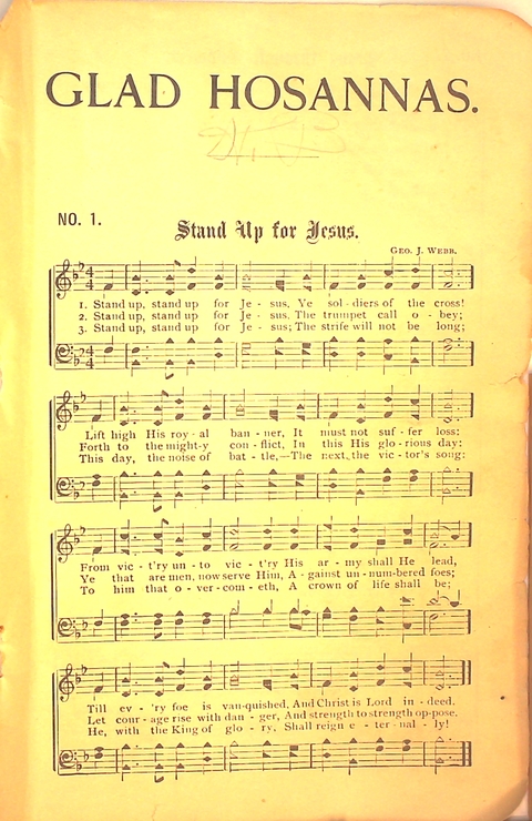 Glad Hosannas: a winnowed collection of new and old songs for Christian work and worship page 1