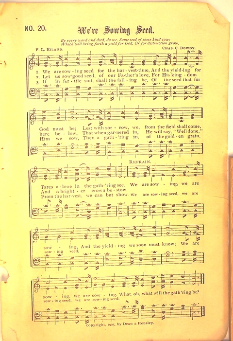 Glad Hosannas: a winnowed collection of new and old songs for Christian work and worship page 23
