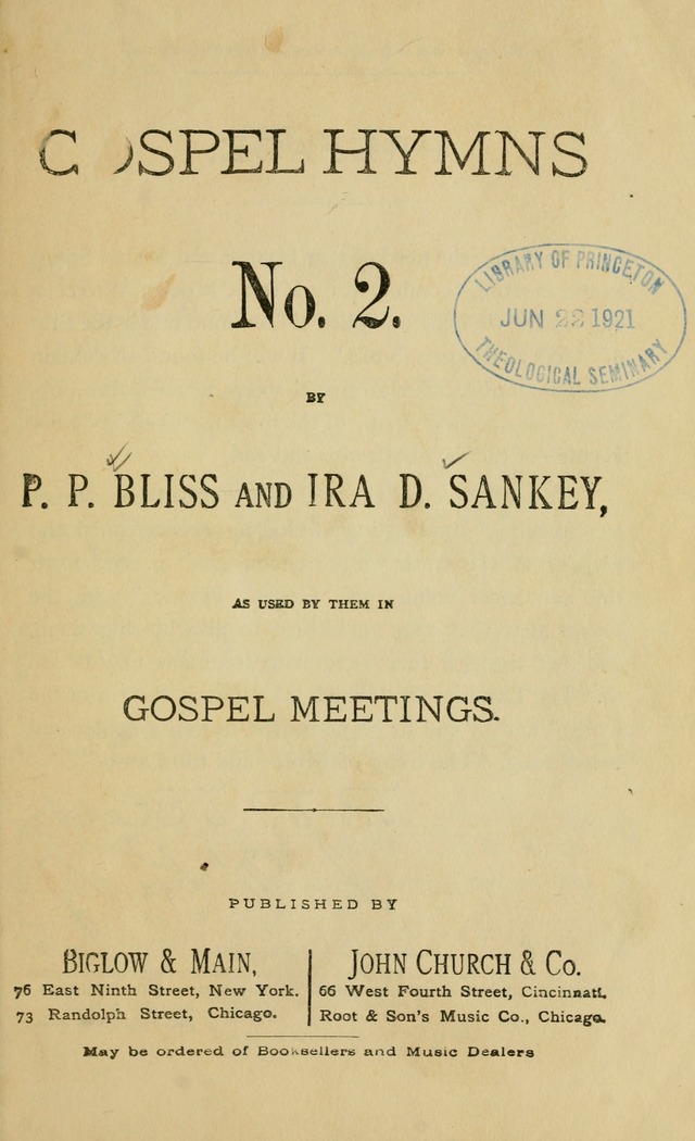 Gospel Hymns No. 2: as used by them in gospel meetings page 1