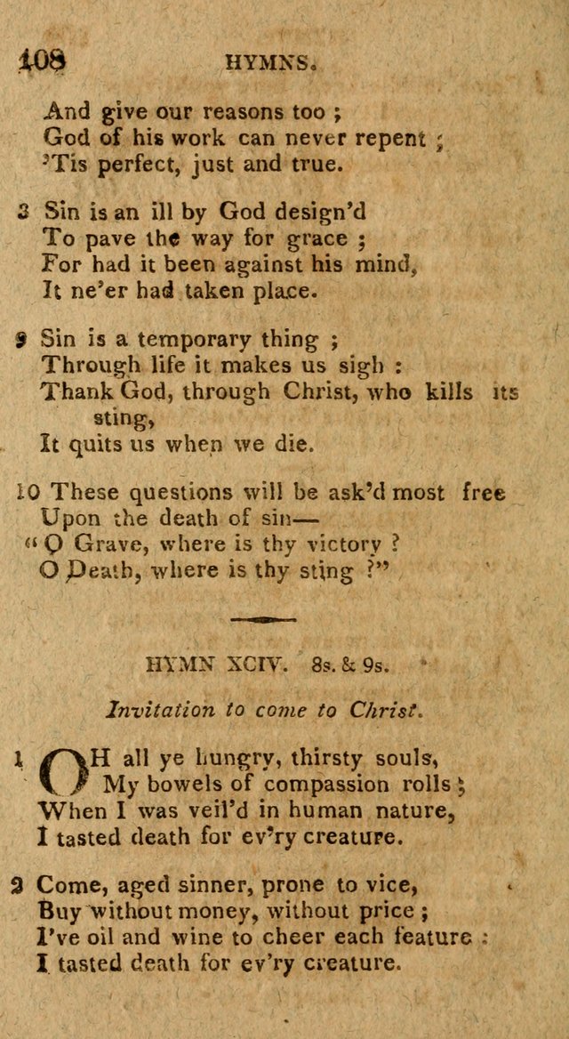 The Gospel Hymn Book: being a selection of hymns, composed by different authors designed for the use of the church universal and adapted to public and private devotion page 108