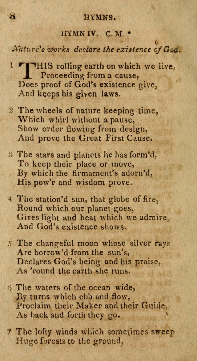 The Gospel Hymn Book: being a selection of hymns, composed by different authors designed for the use of the church universal and adapted to public and private devotion page 8