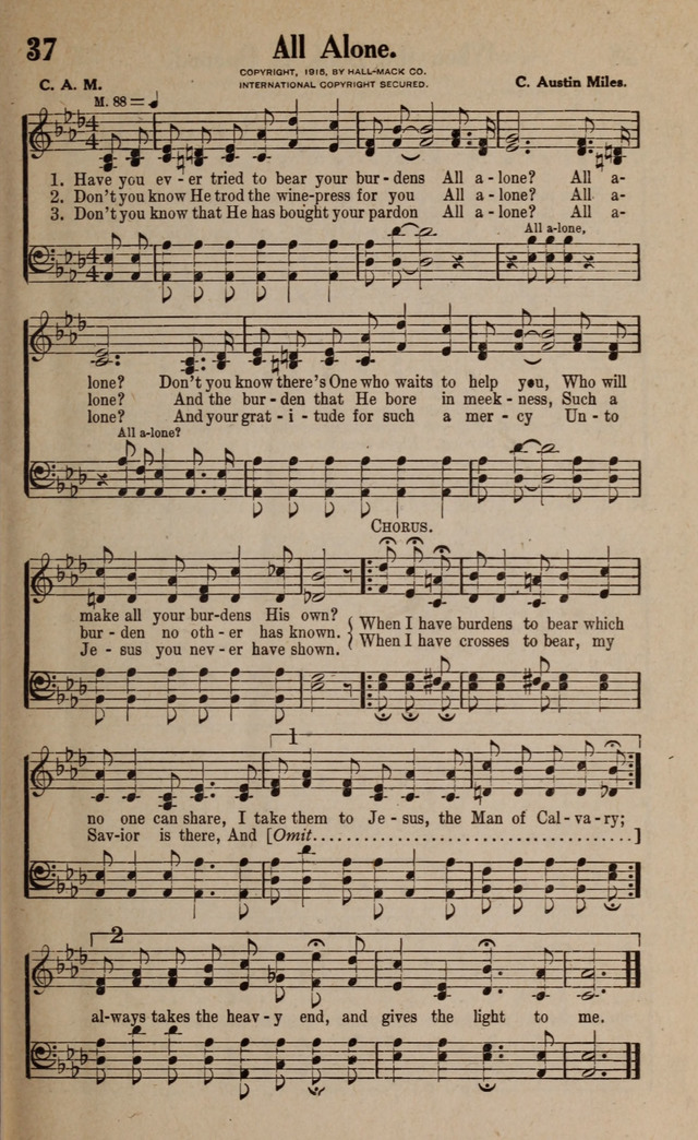 Gospel Hymns and Songs: for the Church, Sunday School and Evangelistic Services page 37