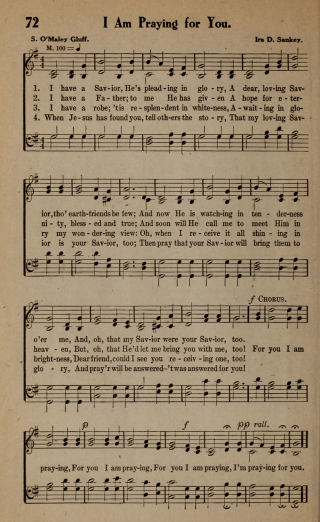 Gospel Hymns and Songs: for the Church, Sunday School and Evangelistic Services page 72