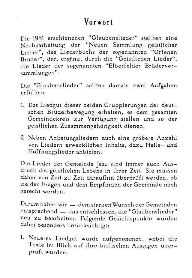 Glaubenslieder page vi