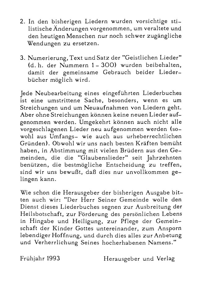 Glaubenslieder page vii