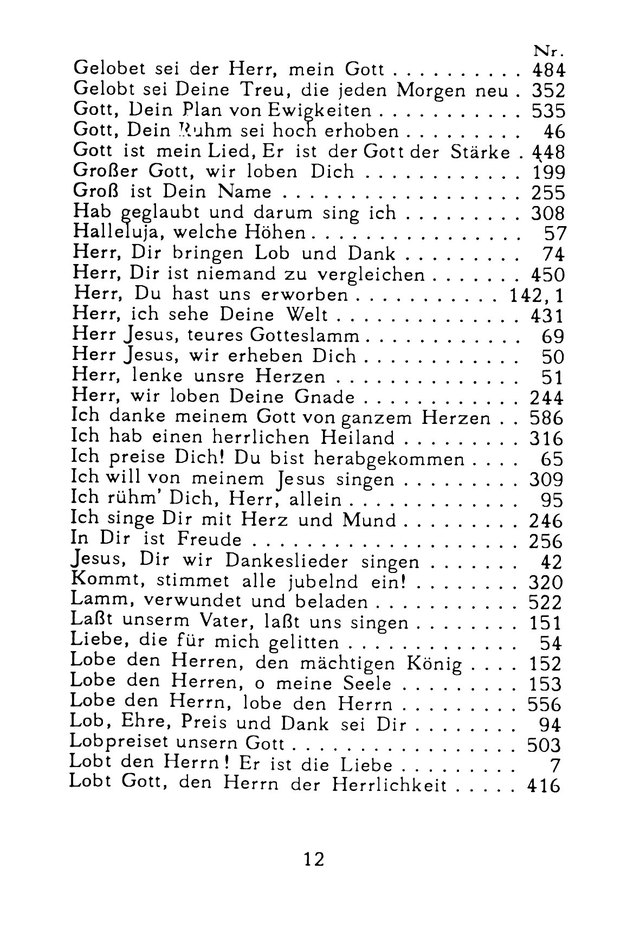 Glaubenslieder page xiii