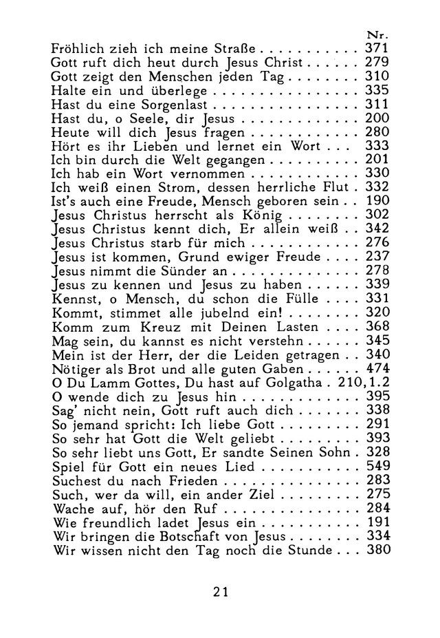 Glaubenslieder page xxii