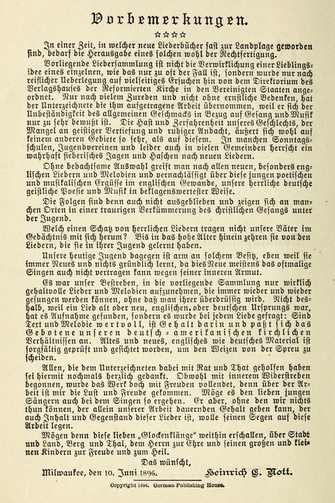 Glockenklänge: eine Liedersammlung für Sonntagschulen und Jugendvereine page vii