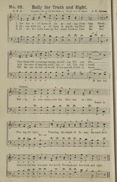 Gospel Songs Number Three: designed for use in Christian work and worship page 72