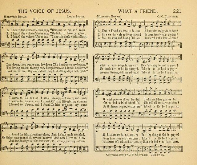 The Gospel Song Sheaf: for Sunday schools and young peoples meetings, comprising primary songs, intermediate songs, gospel and special songs, and old hymns and tunes page 221