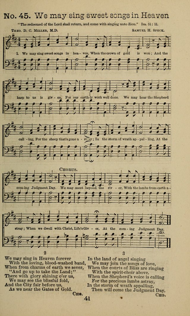 The Gospel of Joy: prepared especially for gospel meetings, camp meetings, devotional meetings, and Sunday schools page 41