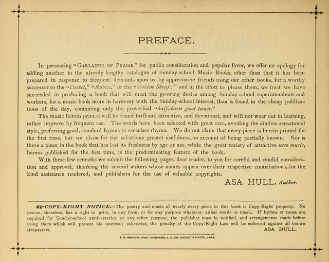 Garlands of Praise: a choice collection of original and selected hymns and tunes suitable for Sunday-Schools, Bible classes and the home circle page 7