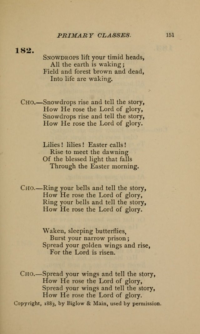 Hymnal for Primary Classes: a collection of hymns and tunes, recitations and exercises, being a manual for primary Sunday-schools (Words ed.) page 148