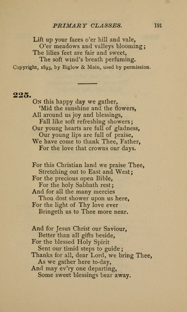 Hymnal for Primary Classes: a collection of hymns and tunes, recitations and exercises, being a manual for primary Sunday-schools (Words ed.) page 188