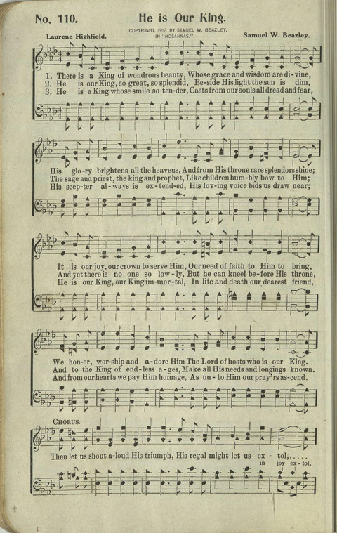 Hosannas: for Sunday Schools, conventions, etc., and generatl use in Christian work and worship page 110