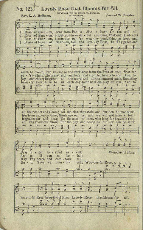 Hosannas: for Sunday Schools, conventions, etc., and generatl use in Christian work and worship page 124