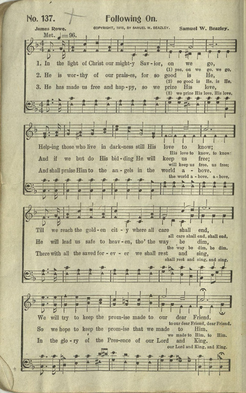 Hosannas: for Sunday Schools, conventions, etc., and generatl use in Christian work and worship page 152