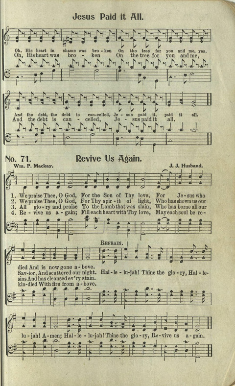 Hosannas: for Sunday Schools, conventions, etc., and generatl use in Christian work and worship page 71