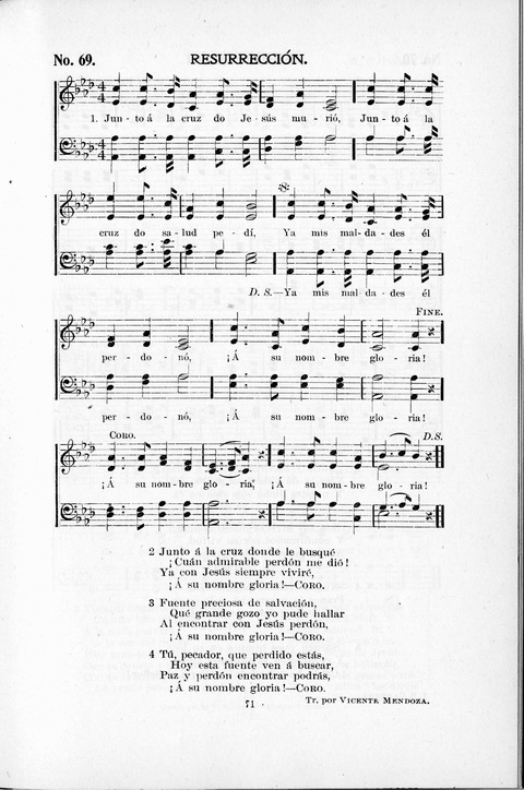 Himnario Cristiano para uso de las Iglesias Evangélicas page 71