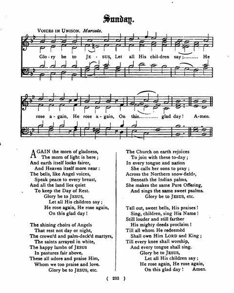Hymns for the Children of the Church: with accompanying tunes page 203